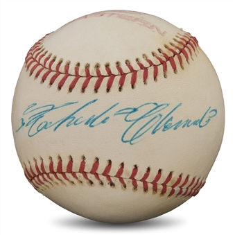 Worlds Finest Roberto Clemente Single-Signed Baseball With PSA/DNA "Mint 9" Signature (PSA/DNA 8 NR MT-MINT Overall)